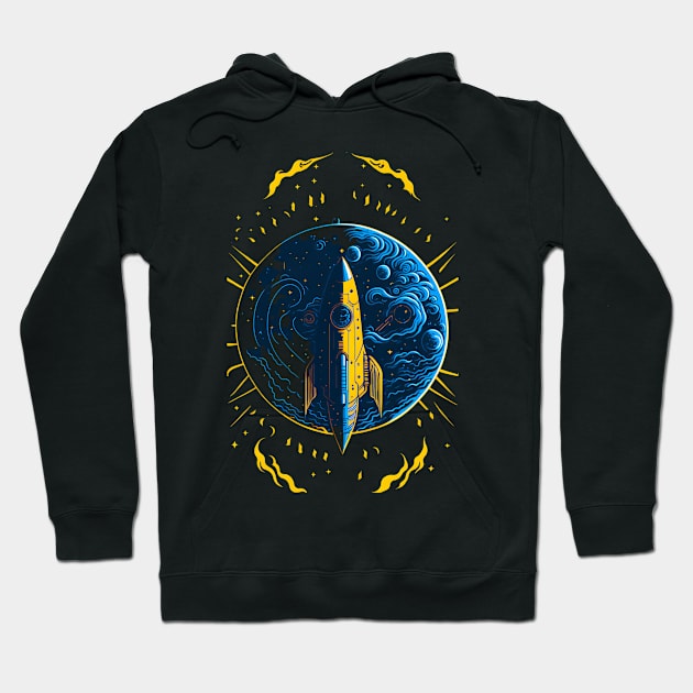 rocketship Hoodie by vaporgraphic